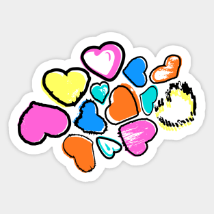 Colorful hearts Sticker